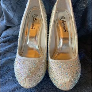 Rhinestone studded heels